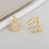 Wholesale Female Earrings S925 Sterling Silver With Arc Microinlaid Zircon