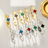 Wholesale Female Fashion Fourleaf Flower Titanium Steel Open Bracelet With Polishing Treatment And Nonfading Feature