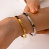 Wholesale Female Fashion Joker Zircon Stainless Steel Gold Plated Bracelet
