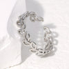 Wholesale Female Fresh Leaf Open Ring In Titanium Steel With Electroplating Treatment Simple Cold Style Nonfading Stainless Steel