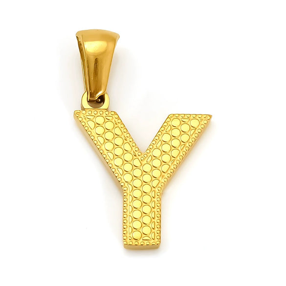 Wholesale Female Gold Electroplated Titanium Steel Pendant With Letter Number Text Design