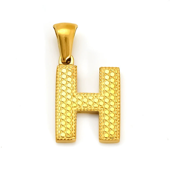 Wholesale Female Gold Electroplated Titanium Steel Pendant With Letter Number Text Design