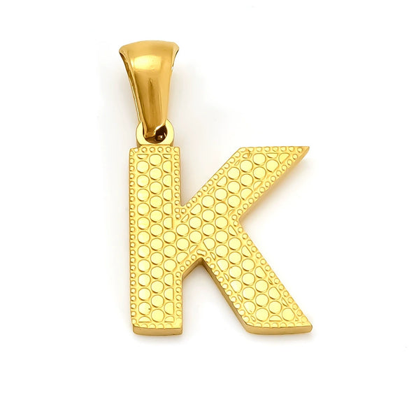 Wholesale Female Gold Electroplated Titanium Steel Pendant With Letter Number Text Design