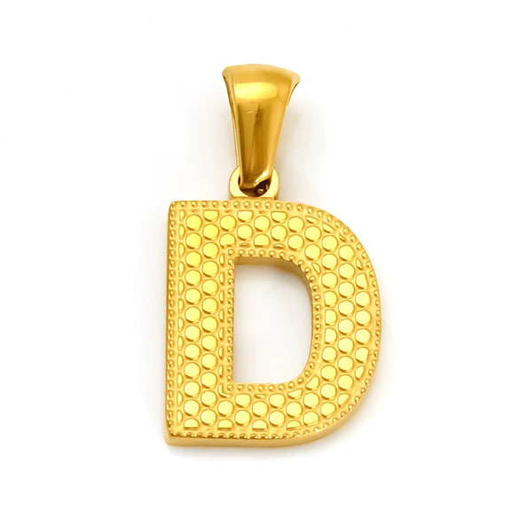 Wholesale Female Gold Electroplated Titanium Steel Pendant With Letter Number Text Design