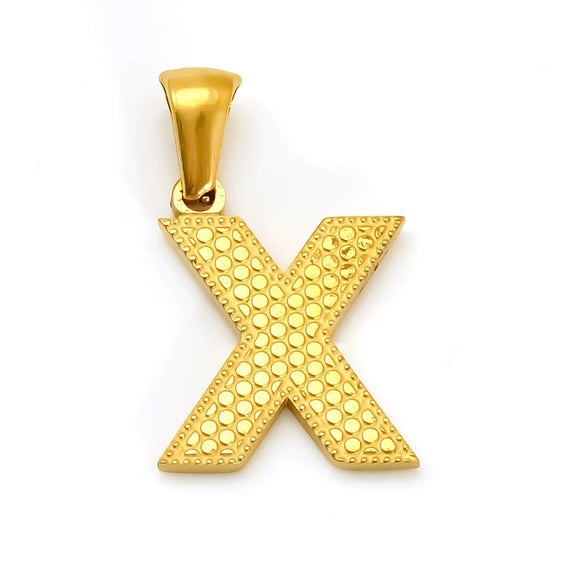 Wholesale Female Gold Electroplated Titanium Steel Pendant With Letter Number Text Design