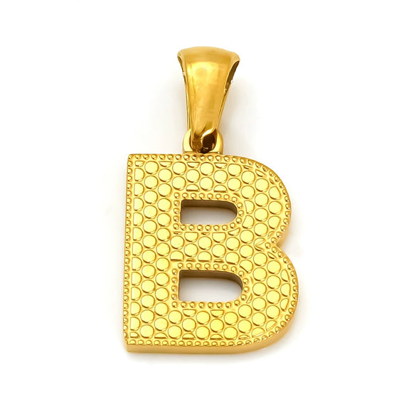 Wholesale Female Gold Electroplated Titanium Steel Pendant With Letter Number Text Design