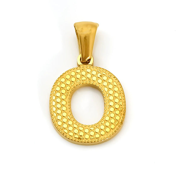 Wholesale Female Gold Electroplated Titanium Steel Pendant With Letter Number Text Design