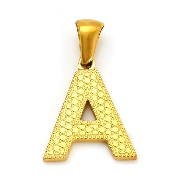 Wholesale Female Gold Electroplated Titanium Steel Pendant With Letter Number Text Design