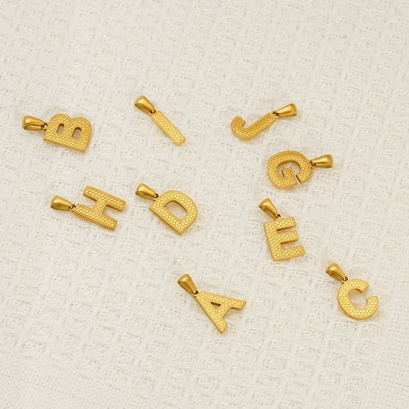 Wholesale Female Gold Electroplated Titanium Steel Pendant With Letter Number Text Design