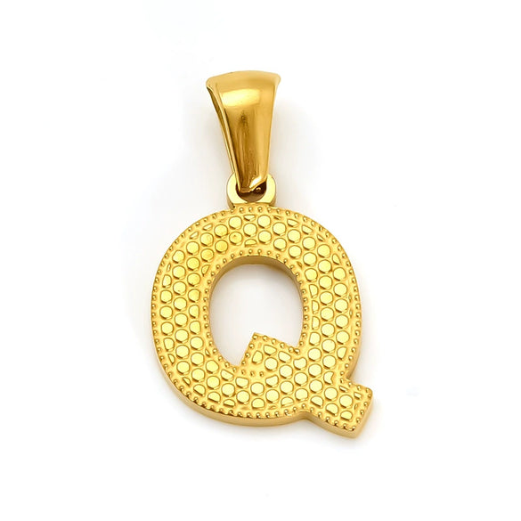 Wholesale Female Gold Electroplated Titanium Steel Pendant With Letter Number Text Design