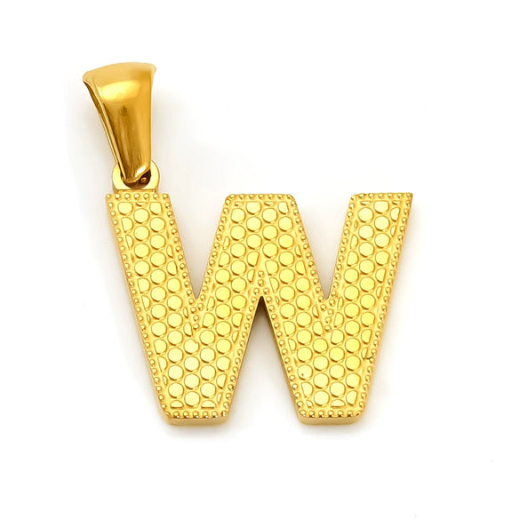 Wholesale Female Gold Electroplated Titanium Steel Pendant With Letter Number Text Design