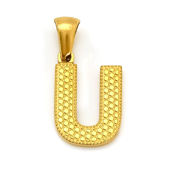 Wholesale Female Gold Electroplated Titanium Steel Pendant With Letter Number Text Design