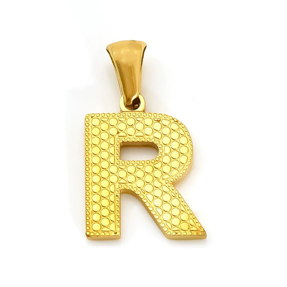 Wholesale Female Gold Electroplated Titanium Steel Pendant With Letter Number Text Design