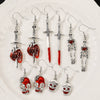 Wholesale Female Gothic Dark Wind Skull Heart Exaggerated Earrings Alloy Geometric Horror Halloween Jewelry