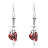 Wholesale Female Gothic Dark Wind Skull Heart Exaggerated Earrings Alloy Geometric Horror Halloween Jewelry