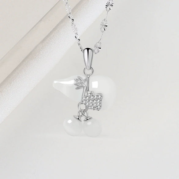 Wholesale Female Gourd Clavicle Chain Necklace 925 Sterling Silver With Hetian Jade Gourd Pendant Electroplated