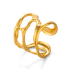 Wholesale Female Hip Hop Personality Opening Adjustable Irregular Shaped Stainless Steel Gold Plated Ring With Geometric Pattern