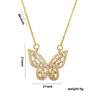 Wholesale Female Hollow Three Dimensional Butterfly Titanium Steel Necklace With Micro Inlaid Zircon And Gold Inlaid And 533 Vacuum Electroplating In Furnace
