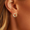 Wholesale Female Jewelry Copper Flower And Butterfly Earrings With Electroplating