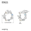 Wholesale Female Jewelry Copper Flower And Butterfly Earrings With Electroplating
