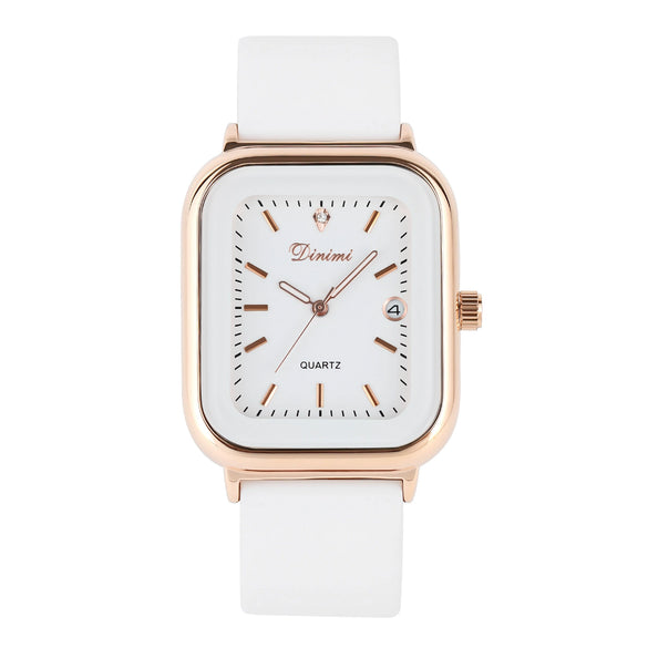Wholesale Female Leisure Rectangular Quartz Watch With Alloy Case And Silicone Band
