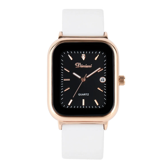 Wholesale Female Leisure Rectangular Quartz Watch With Alloy Case And Silicone Band