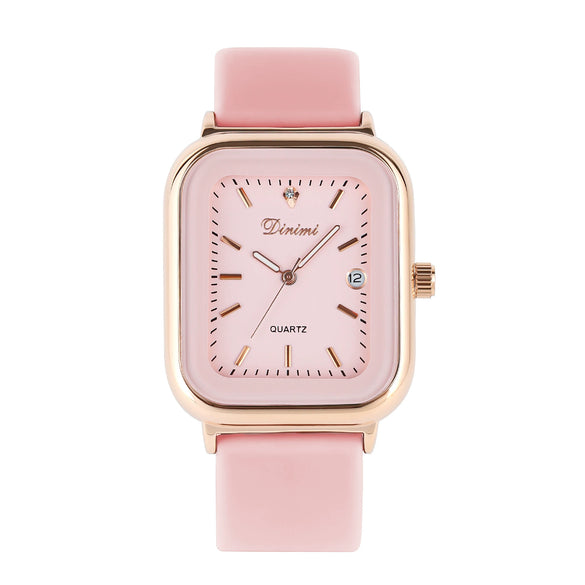 Wholesale Female Leisure Rectangular Quartz Watch With Alloy Case And Silicone Band