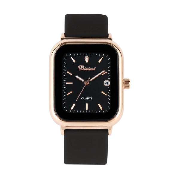 Wholesale Female Leisure Rectangular Quartz Watch With Alloy Case And Silicone Band