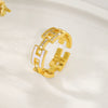Wholesale Female Loose Ring In Light Luxury Style Copper Material Inlaid Zircon With Letters Numbers Text Pattern Enamel Craft