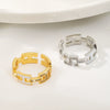 Wholesale Female Loose Ring In Light Luxury Style Copper Material Inlaid Zircon With Letters Numbers Text Pattern Enamel Craft