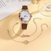 Wholesale Female Medieval Retro Gift Set With Alloy Belt Watch And Bracelet Oval Dial