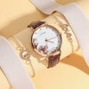 Wholesale Female Medieval Retro Gift Set With Alloy Belt Watch And Bracelet Oval Dial