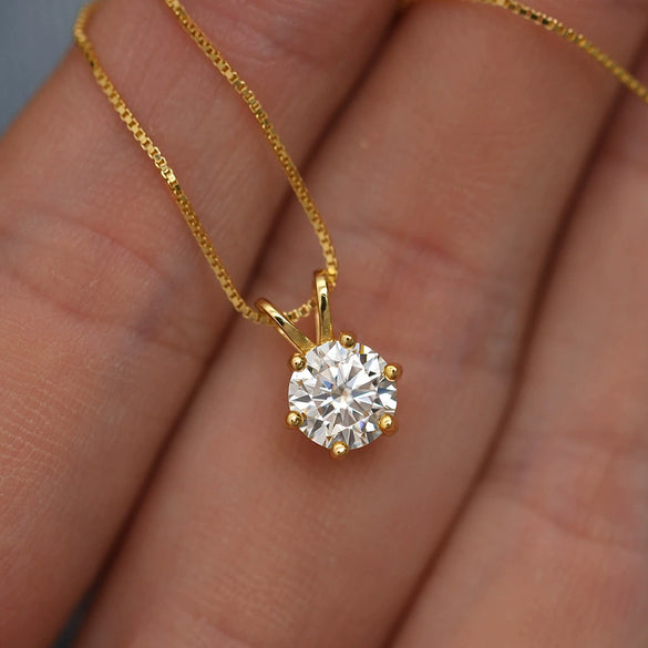 Wholesale Female Necklace Moissanite S925 Sterling Silver Geometric Light Luxury Style