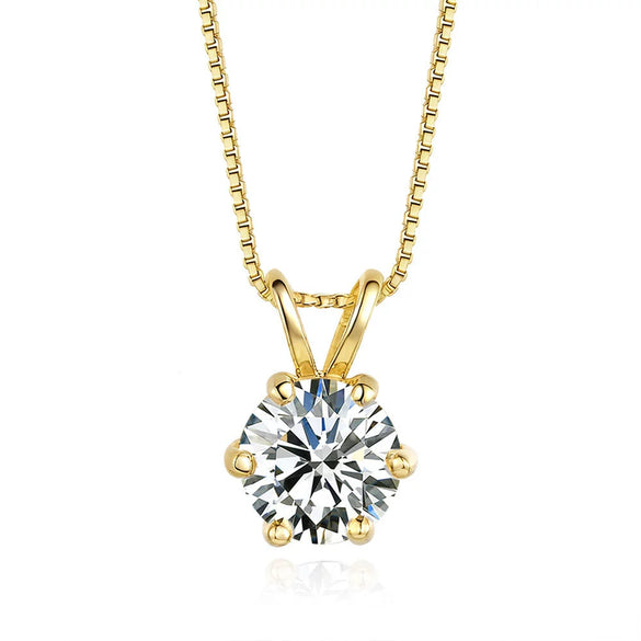 Wholesale Female Necklace Moissanite S925 Sterling Silver Geometric Light Luxury Style
