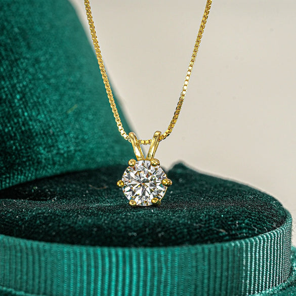 Wholesale Female Necklace Moissanite S925 Sterling Silver Geometric Light Luxury Style
