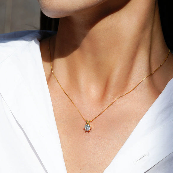 Wholesale Female Necklace Moissanite S925 Sterling Silver Geometric Light Luxury Style