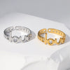 Wholesale Female Open Ring In Titanium Steel And Stainless Steel With Letter Love Design And Electroplating Treatment