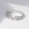 Wholesale Female Open Ring In Titanium Steel And Stainless Steel With Letter Love Design And Electroplating Treatment