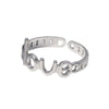 Wholesale Female Open Ring In Titanium Steel And Stainless Steel With Letter Love Design And Electroplating Treatment