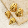 Wholesale Female Oval Irregular Geometric Titanium Steel And Stainless Steel Electroplated Earrings