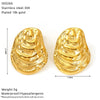 Wholesale Female Oval Irregular Geometric Titanium Steel And Stainless Steel Electroplated Earrings