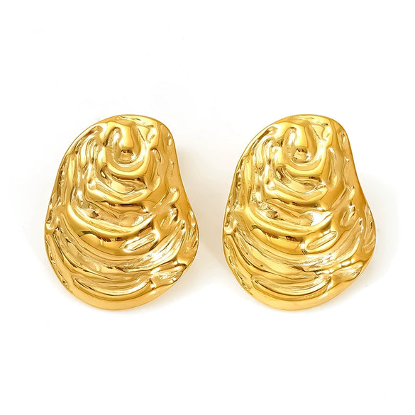 Wholesale Female Oval Irregular Geometric Titanium Steel And Stainless Steel Electroplated Earrings