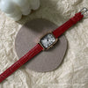 Wholesale Female Rectangular Genuine Leather Quartz Watch Retro Artistic Style Alloy Case Ordinary Glass Mirror Pin Buckle Stainless Steel Clasp