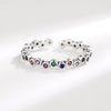 Wholesale Female Retro Geometric Copper Zircon Ring With Electroplating