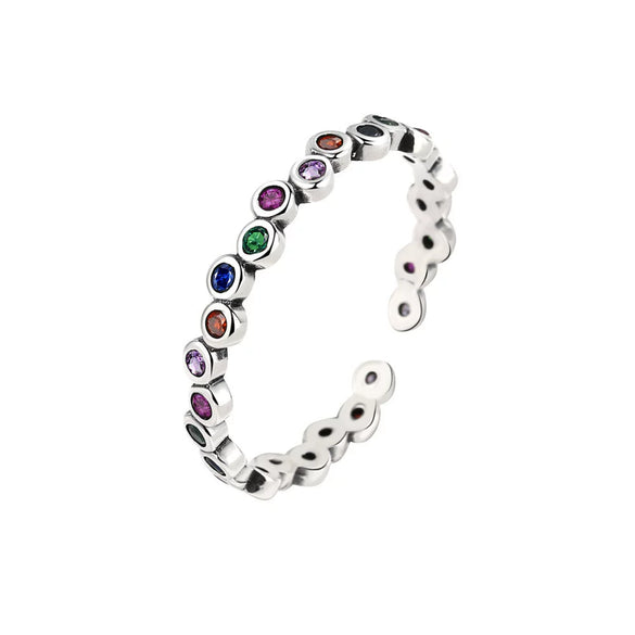 Wholesale Female Retro Geometric Copper Zircon Ring With Electroplating