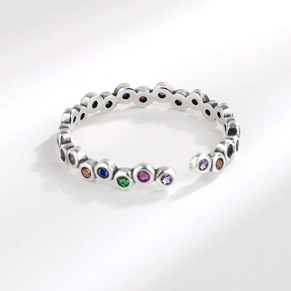 Wholesale Female Retro Geometric Copper Zircon Ring With Electroplating