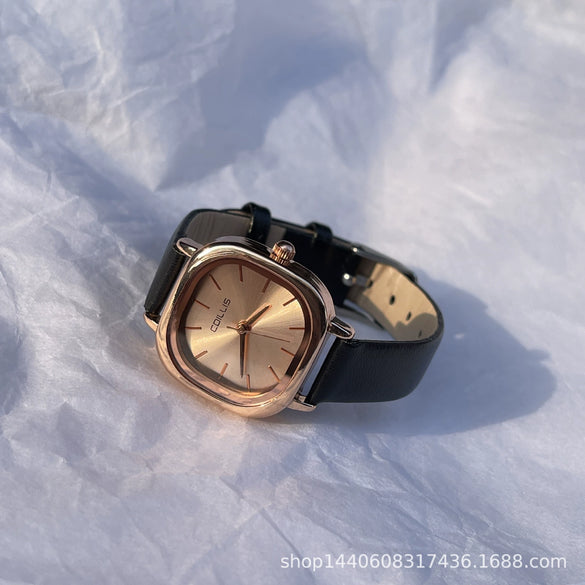 Wholesale Female Retro Square Alloy Case Ordinary Glass Mirror Leisure Student Watch