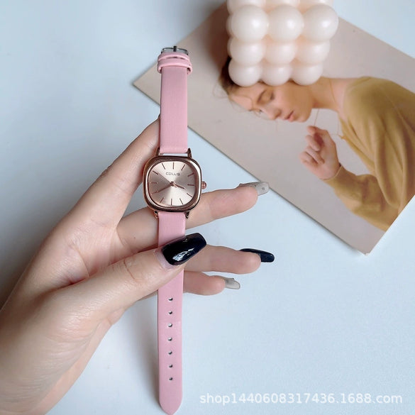 Wholesale Female Retro Square Alloy Case Ordinary Glass Mirror Leisure Student Watch