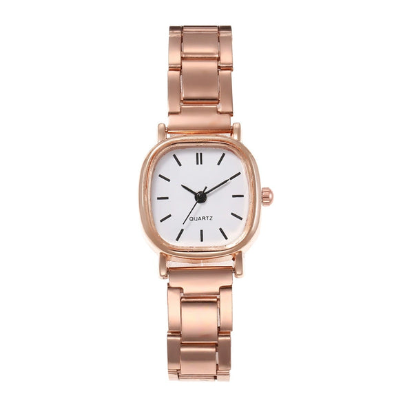 Wholesale Female Retro Square Compact Simple Popular Ins Style Steel Band Quartz Watch