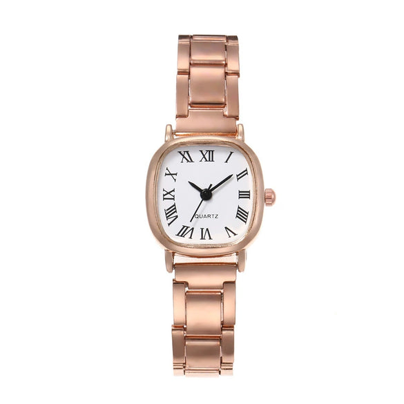 Wholesale Female Retro Square Compact Simple Popular Ins Style Steel Band Quartz Watch